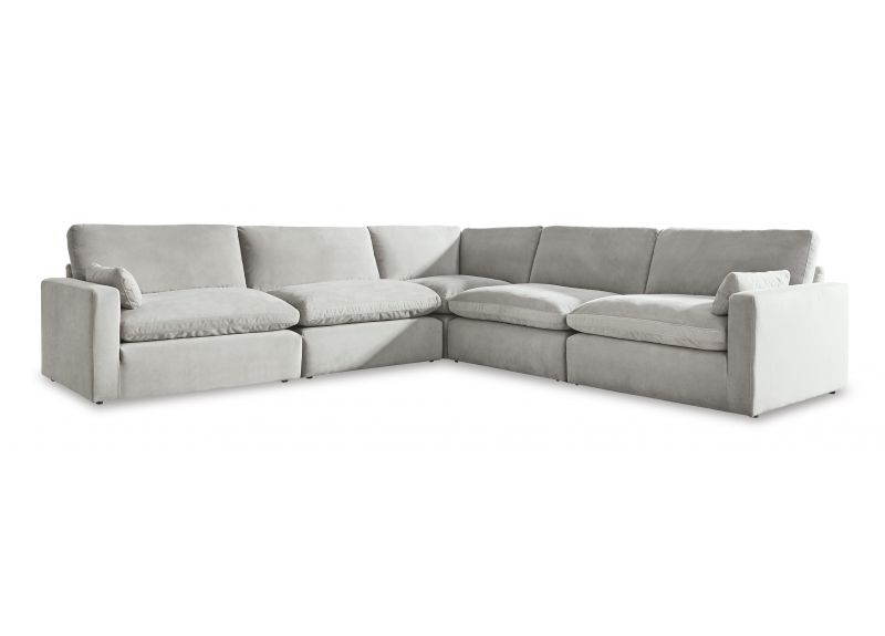 Sagging Resistant 5 Seater Modular Sofa in Fabric with Reversible Cushions - Beldon